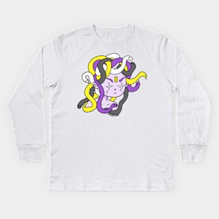 Non Binary Pride Medusa Kids Long Sleeve T-Shirt